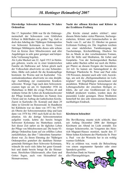 38. Hettinger Heimatbrief 2007 - Protendics