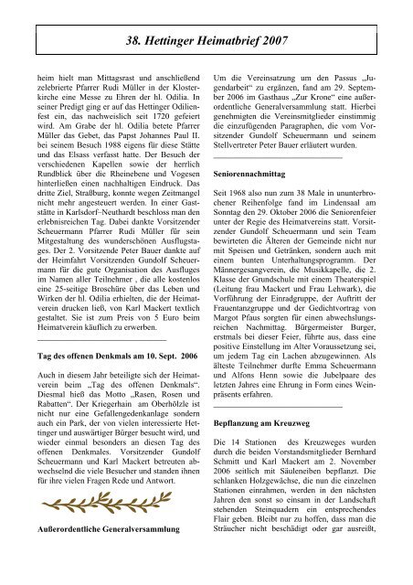 38. Hettinger Heimatbrief 2007 - Protendics