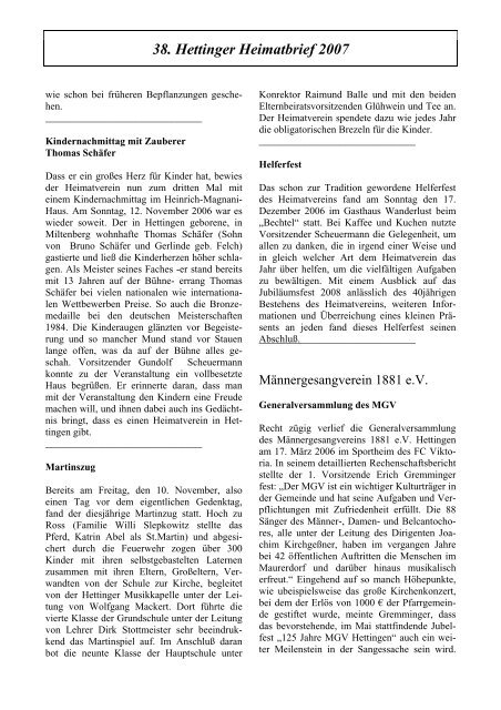 38. Hettinger Heimatbrief 2007 - Protendics