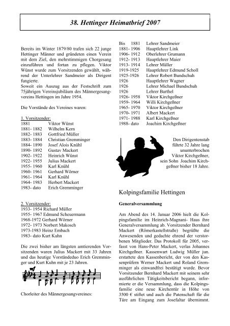 38. Hettinger Heimatbrief 2007 - Protendics