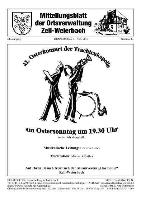 Mitteilungsblatt der Ortsverwaltung Zell-Weierbach