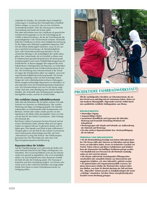 #schoolbikers - Magazin für schulisches Radfahren — Ausgabe 1/2021