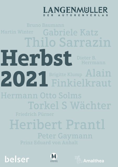 Langenmüller & Belser | Programmvorschau Herbst 2021