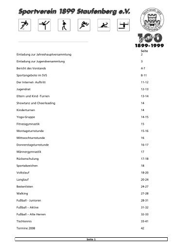 Geschäftsbericht 2007 Seite Einladung zur ... - SV 1899 Staufenberg