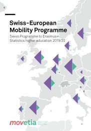 Movetia Swiss-European Mobility Programme Swiss Programme to Erasmus+ Statistics higher education 2019/20