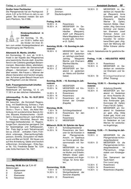 Tourist-Information/Verkehrsverein Durbach in der Zeit vom 04. bis ...