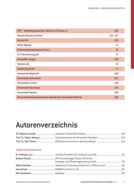 Wirtschaftsrecht · Wirtschaftsinformatik in Vollzeit ... - Staufenbiel.de