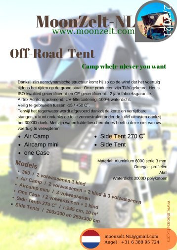 NL Off-Road tent catalog