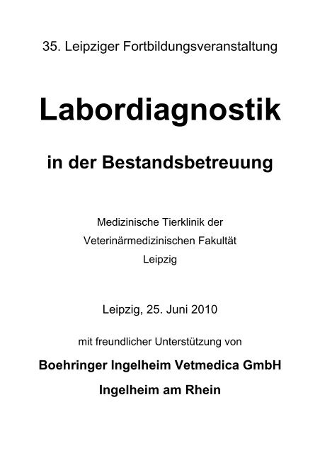 Labordiagnostik - Veterinärmedizinische Fakultät der Universität ...