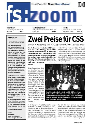 Zwei Preise für CSS - THE FOUNDERS