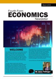 Fourth Form Economics Newsletter 2018