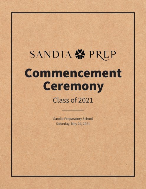 Sandia Prep Class Of 2021 Graduation Program 