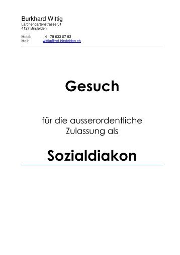 Gesuch ausserordentliche Anerkennung Sozialdiakon