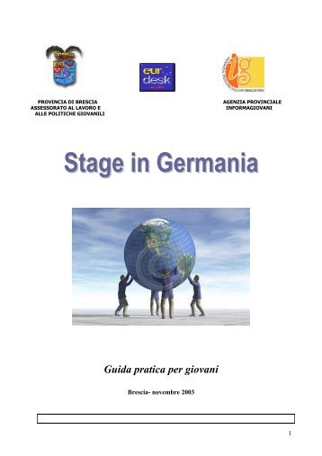 Stage in Germania Guida pratica per giovani - Provincia di Brescia