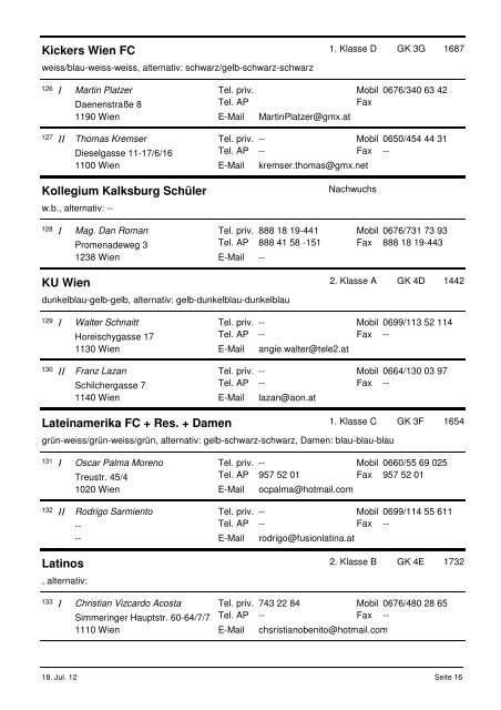 Adressenverzeichnis gesamt - DSG Wien