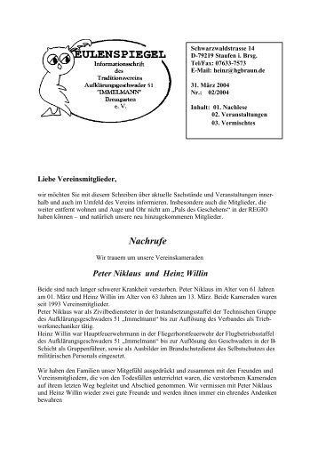 Nachrufe - Traditionsverein Aufklärungsgeschwader 51