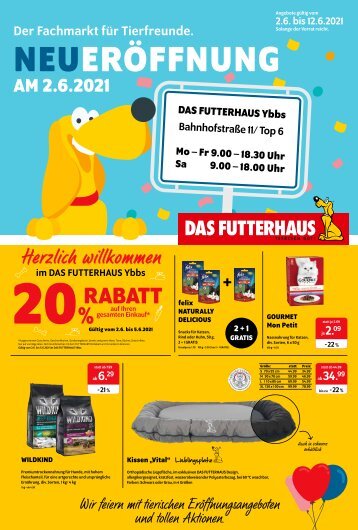 Neueröffnungsflugblatt  DAS FUTTERHAUS Ybbs an der Donau