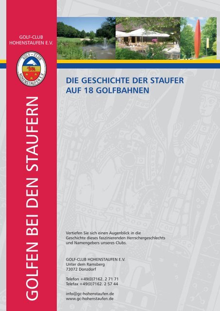 GOLFEN BEI DEN STA UFERN - Golfclub Hohenstaufen eV