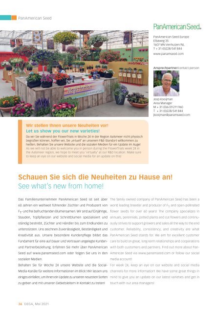 DEGA GARTENBAU / GRÜNER MARKT - Sorten und Flower Highlights 2021