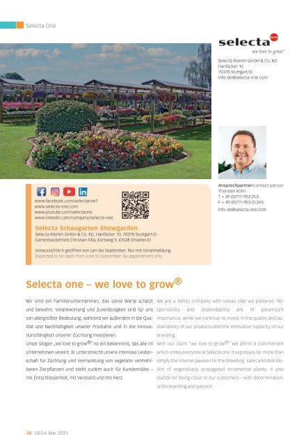 DEGA GARTENBAU / GRÜNER MARKT - Sorten und Flower Highlights 2021