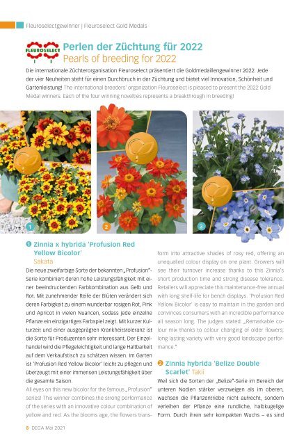 DEGA GARTENBAU / GRÜNER MARKT - Sorten und Flower Highlights 2021