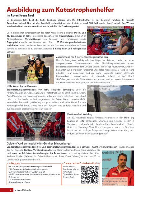 Mitgliederzeitung Rotes Kreuz Schwaz 2019 Ausgabe 2