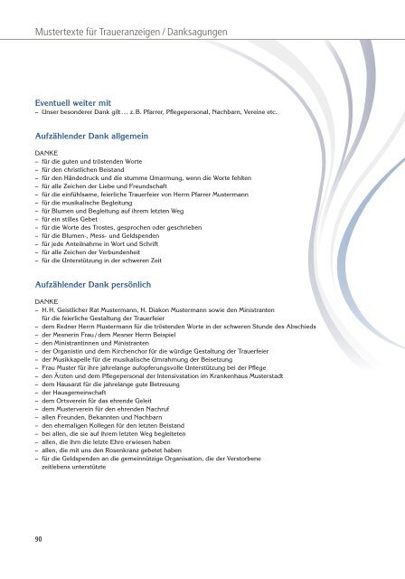 Traueranzeigen Musterbuch