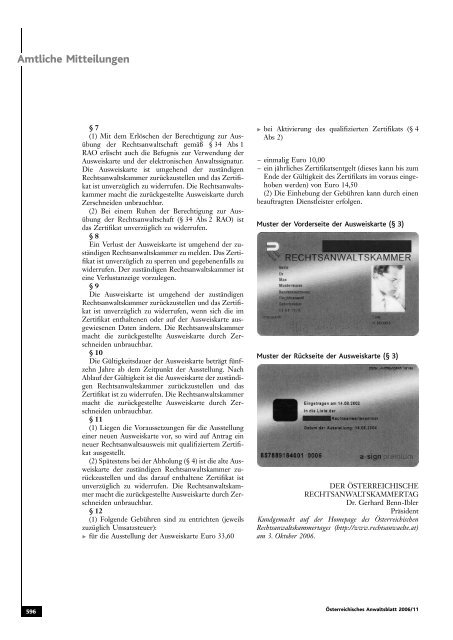 Anwaltsblatt 2006/11 - Österreichischer Rechtsanwaltskammertag