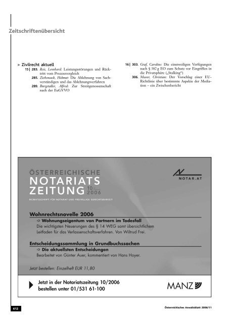 Anwaltsblatt 2006/11 - Österreichischer Rechtsanwaltskammertag