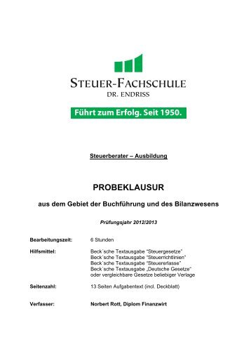 Teil I - Steuer-Fachschule Dr. Endriss