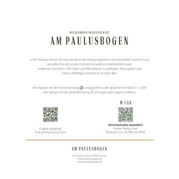 Am Paulusbogen Passau - Speisekarte
