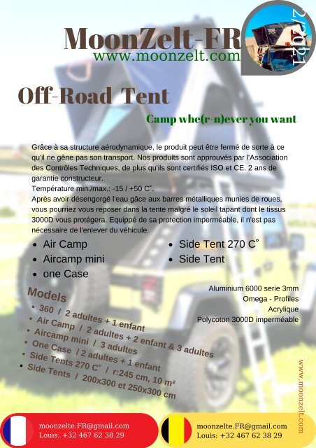 FR Off-Road tent catalog