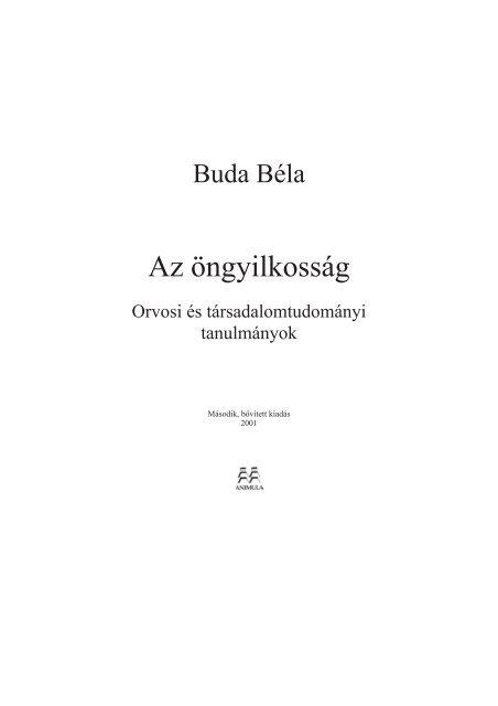 Az öngyilkosság - Buda Béla pszichiáter