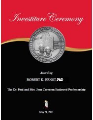 The Dr. Paul and Mrs. Jean Corcoran Endowed Professorship Investiture