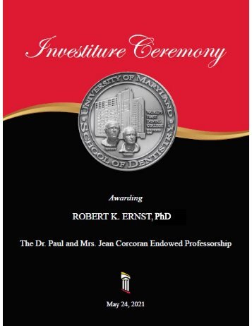 The Dr. Paul and Mrs. Jean Corcoran Endowed Professorship Investiture