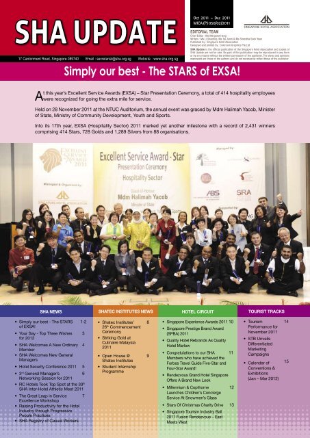 Simply Our Best The Stars Of Exsa Singapore Hotel Association