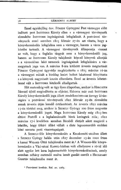 Gárdonyi Albert: Régi pesti könyvkereskedők. 1930 (Az Országos ...