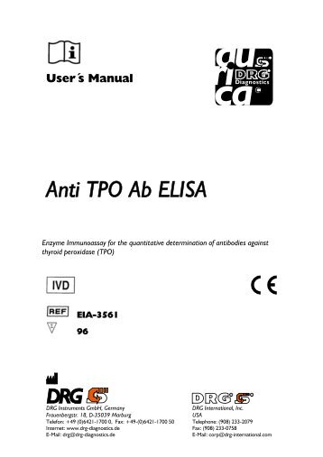 User´s Manual Anti TPO Ab ELISA - DRG Diagnostics GmbH
