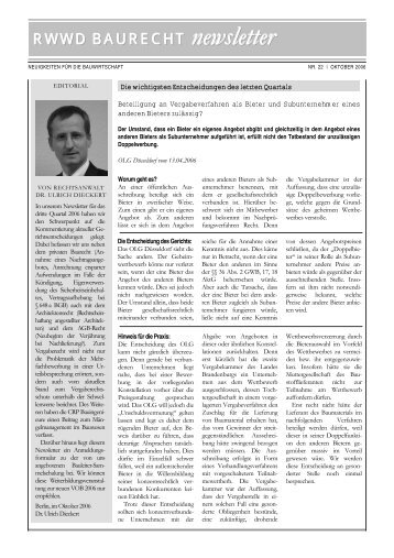 newsletter - WRD Witt Roschkowski Dieckert