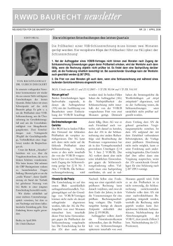 newsletter - WRD Witt Roschkowski Dieckert