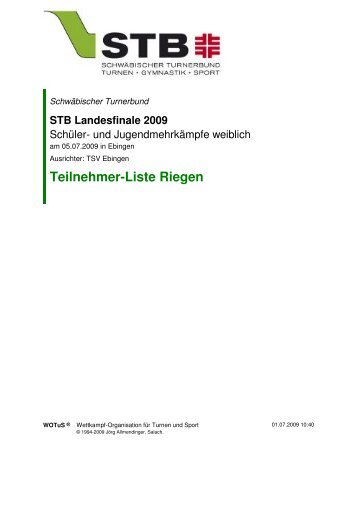 STB Landesfinale 2009 - Schwäbischer Turnerbund