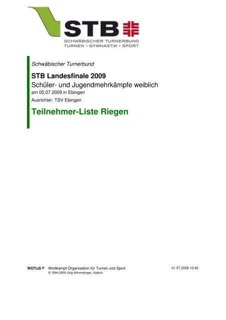 STB Landesfinale 2009 - Schwäbischer Turnerbund