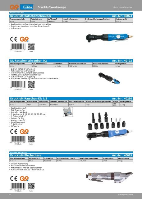 Güde Druckluft Technik Katalog 2021