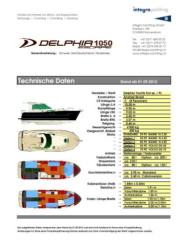 D1050 Tech. Daten und Standard 2012_2013.pdf - Delphia Yachten ...