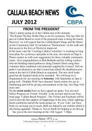 2012 JULY NEWSLETTER - Callala Beach Progress Association