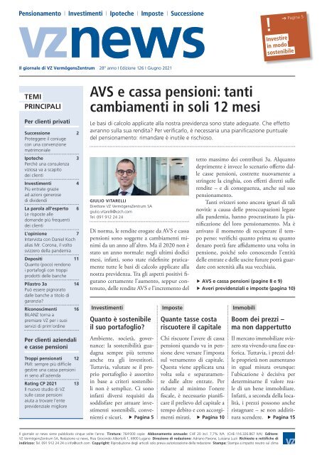 vznews, Svizzera italiano, giugno 2021, edizione 126