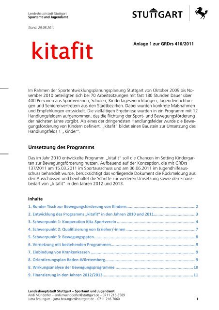 Umsetzung des Programms - Landeshauptstadt Stuttgart