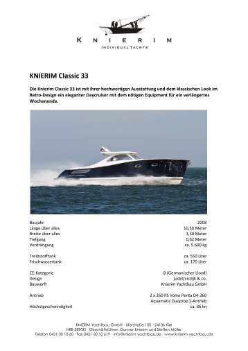 KNIERIM Classic 33 - KNIERIM Yachtbau GmbH