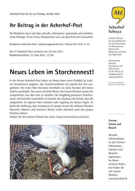 Acherhof-Post Nr. 26 | 28. Mai 2021