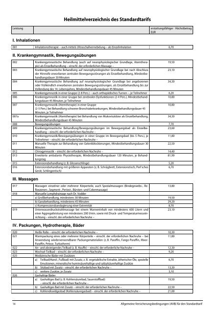 ARAG PKV AVB Standard - Private Krankenversicherung